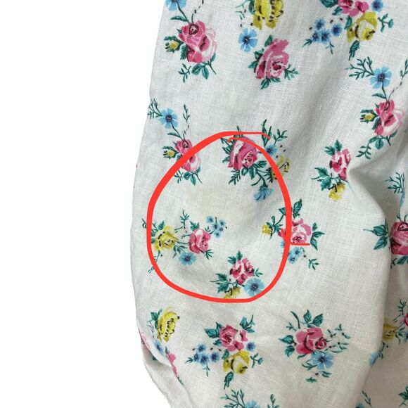 Emilia Wickstead Kirk Mini Dress Women’s Size 10 White Floral Linen d - Picture 13 of 14